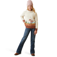 Ariat Girl's Wild Horse Oatmeal Heather Pullover Sweatshirt