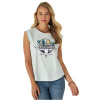 Wrangler Retro® Ladies Steer Head Green Graphic Tank