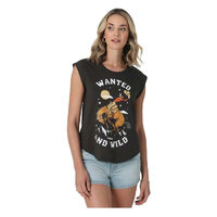 Wrangler Ladie's Wanted & Wild Cuffed Sleeve Tee