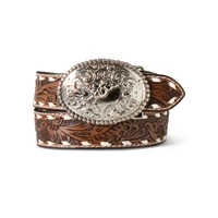 Ariat Boy's Hand Tooled Bull Rider Buckle Belt