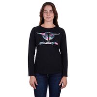 Bullzye Women's Wildflower Long Sleeve Raglan Tee