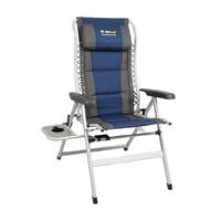 Oztrail Cascade Deluxe 8 Position Recliner Chair with Side Table