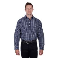 Hard Slog Mens Alon 1/2 Placket Long Sleeve Shirt