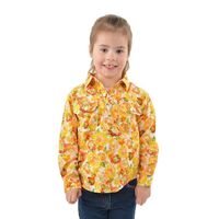 Hard Slog Children's Barbara Half Button Long Sleeve Shirt