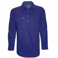 Hard Slog Men's Light Cotton 1/2 button, L/S Shirt