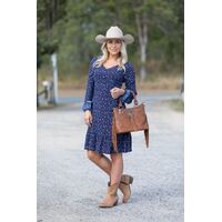 Pure Western Women Ava Dress Navy/Multi