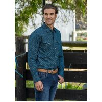 Pure Western Men George Print L/Sleeve Shirt