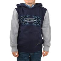 Pure Western Boys Oakville Pullover Hoodie Navy/Grey Marle