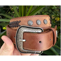 Pure Western Boy's McKinlay Belt Dark Tan