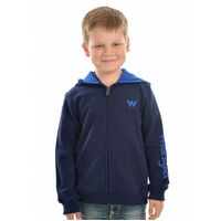 Wrangler Boys Sleeve Logo Zip Up Hoodie Navy 