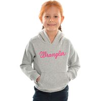 Wrangler Girls Logo Pullover Hoodie Grey Marle