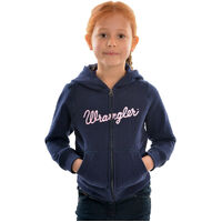 Wrangler Girl's Logo Zip Up Hoodie