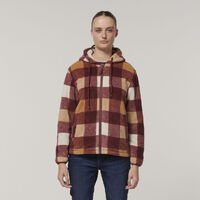 Hard Yakka Women's Check Sherpa Zoodie