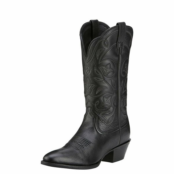 Picture of Ariat Women Heritage Western R Toe Black