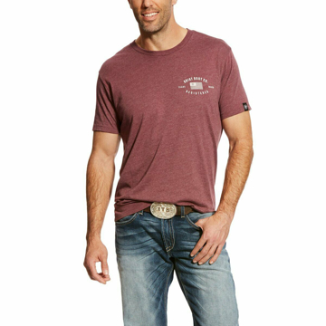 Picture of Ariat Men US Registered Tee Burgundy Heather