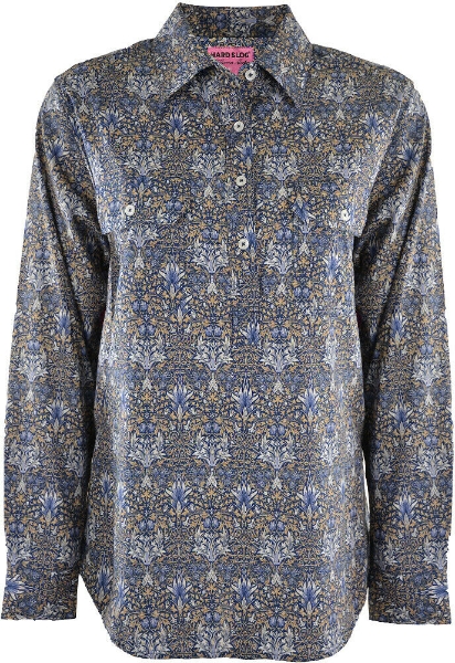Picture of Hard Slog Women's Print L/Sleeve Shirt Navy