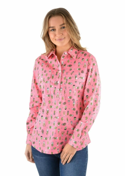 Picture of Hard Slog Women's Freda Half Placket L/S Shirt Lolly