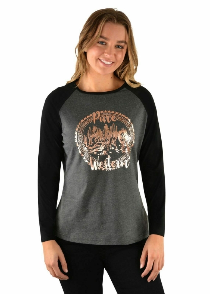 Picture of Pure Western Women Rhumer Long Sleeve T Shirt
