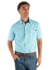 Picture of Wrangler Mens Young Print Western S/Sleeve Shirt Aqua