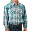 Picture of Pure Western Boy's David Check Western L/Sleeve Shirt
