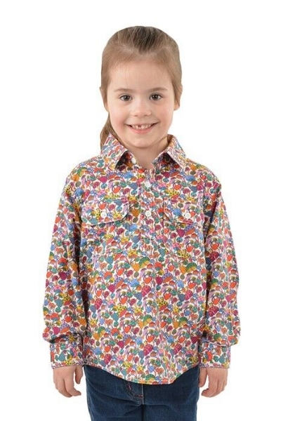 Picture of Hard Slog Childrens Austin Half Button Long Sleeve Shirt