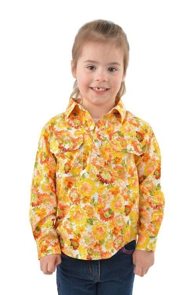 Picture of Hard Slog Children's Barbara Half Button Long Sleeve Shirt