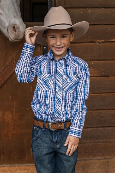 Picture of Pure Western Boy's Bolt Check L/Sleeve Shirt