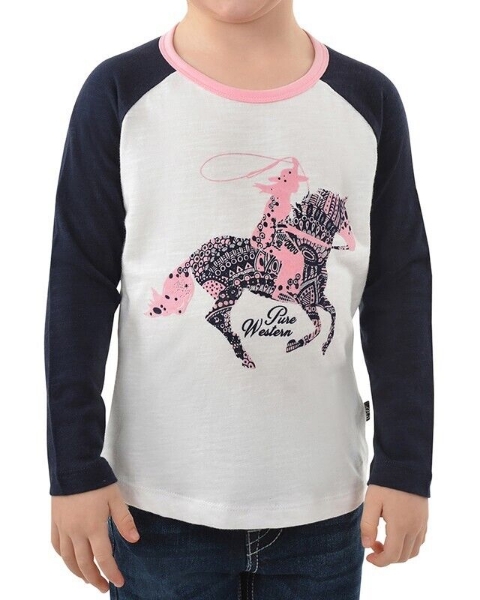 Picture of Pure Western Girl's Lucky Long Sleeve Raglan Tee