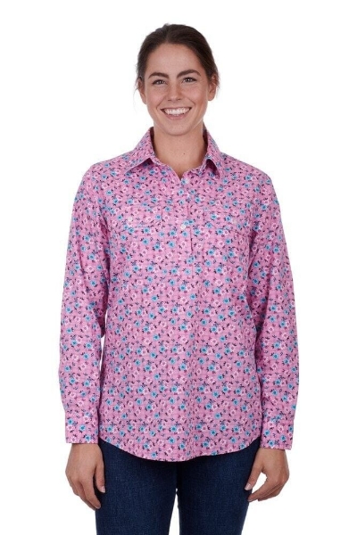 Picture of Hard Slog Women's Flora Half Placket Long Sleeve Shirt