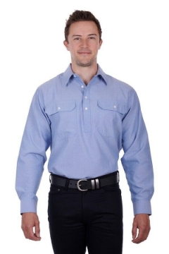 Picture of Hard Slog Men's Jackson 1/2 Placket Long Sleeve Shirt